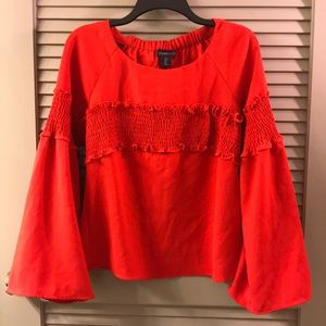 Red Bell Sleeve Top